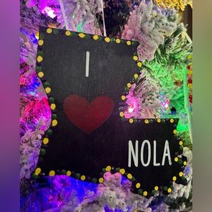 Louisiana Keepsake Ornament, Hand Painted Ornament, I Love NOLA Ornament
